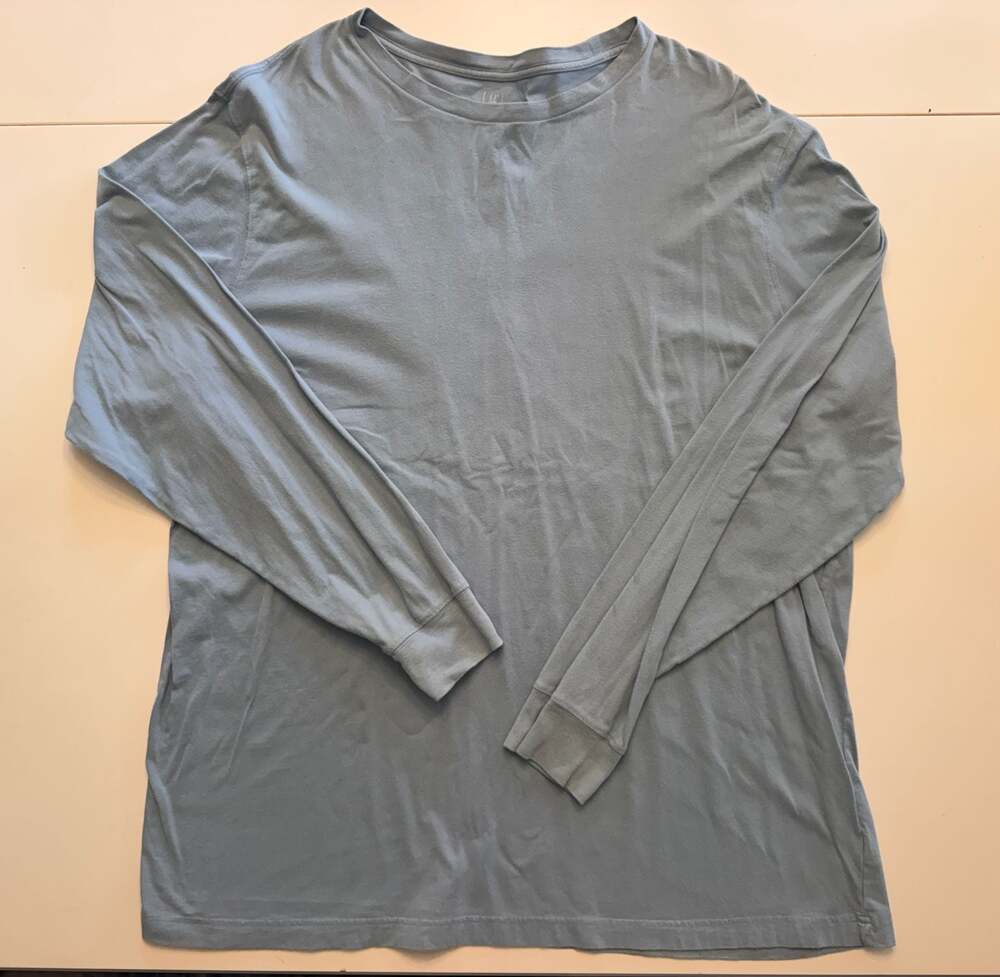 George Long Sleeve Crew Neck T-Shirt Blue 2XLT